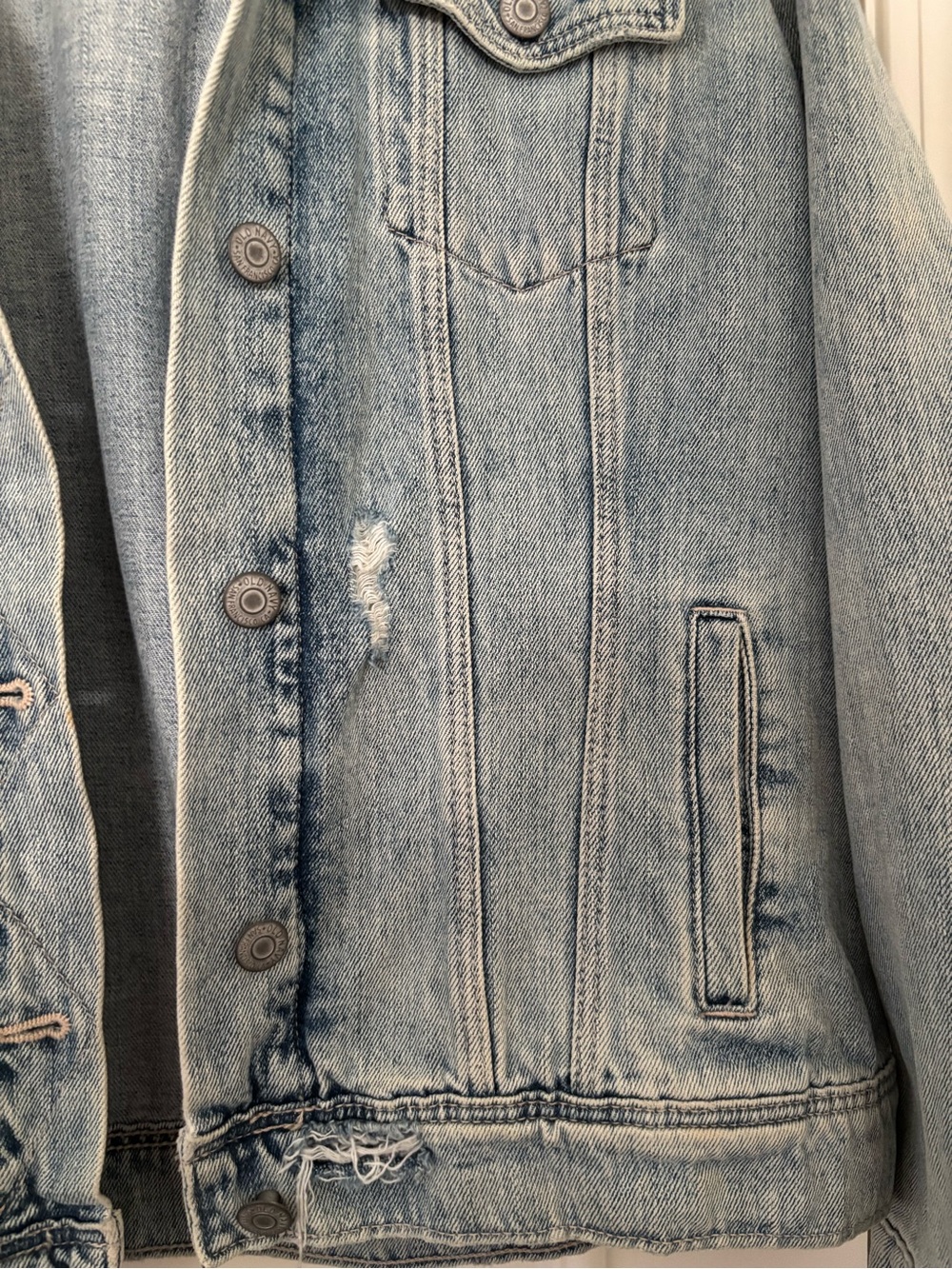 Distressed Acid Washed Jean Jacket - Picture 3 of 6
